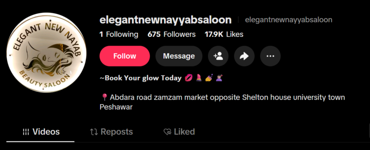 Laraib's Cosmetics Instagram profile